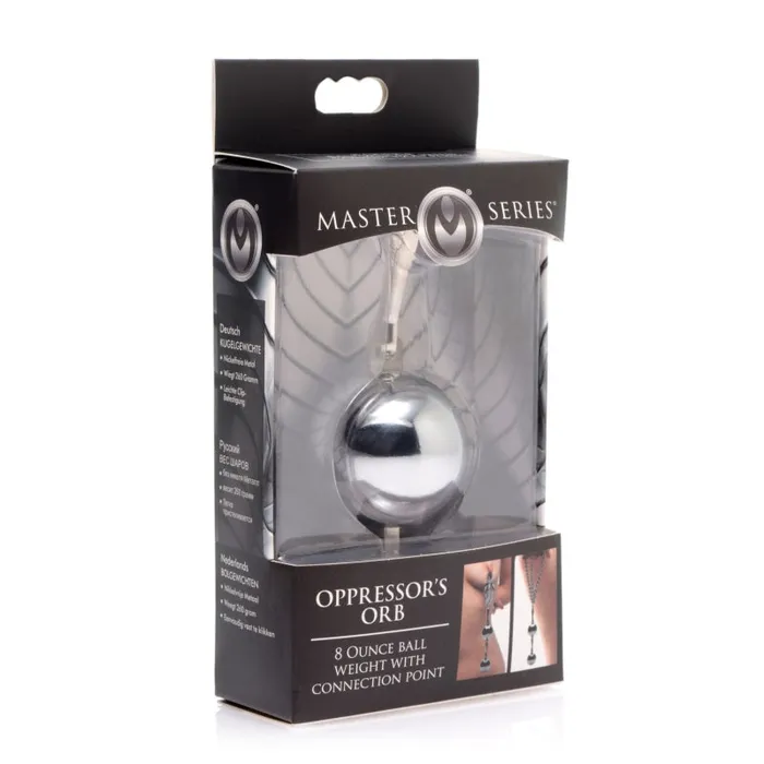 Oppressors Orb 8 Oz Ball Weight With Connection Point | XR Brands Master Series Male Sex Toys Oppressors Orb 8 Oz Ball Weight With Connection Point | XR Brands Master Series Male Sex Toys