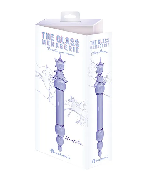 Icon Brands INC Dildos Glass Menagerie Unicorn Glass Dildo Purple