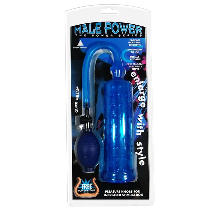 Male Sex Toys Golden Triangle Male Power Pump Blue
